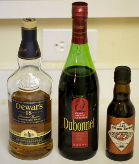 Ingredients for Arnauds Special Cocktail.